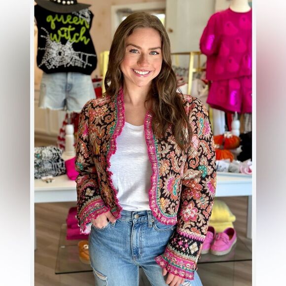 NWT LOVE THE LABEL ADRIENNE JACKET -
CASABLANCA BLACK PRINT Small - Picture 15 of 15